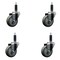 Service Caster 3.5'' SS Gray Poly Wheel Swivel 1'' Expanding Stem Caster Set, 4PK SCC-SSEX20S3514-PPUB-1-4 - alternate 1